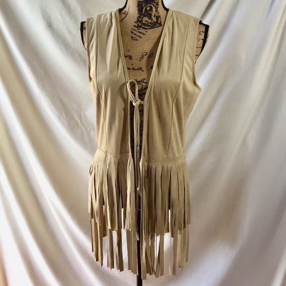 New Directions Jackets & Blazers - 🌀FLASH SALE🌀 • Soft Faux Suede Tan Fringe Vest